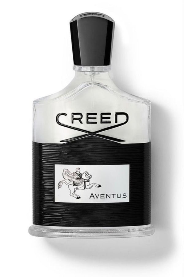 Creed Aventus perfume bottle on a white background