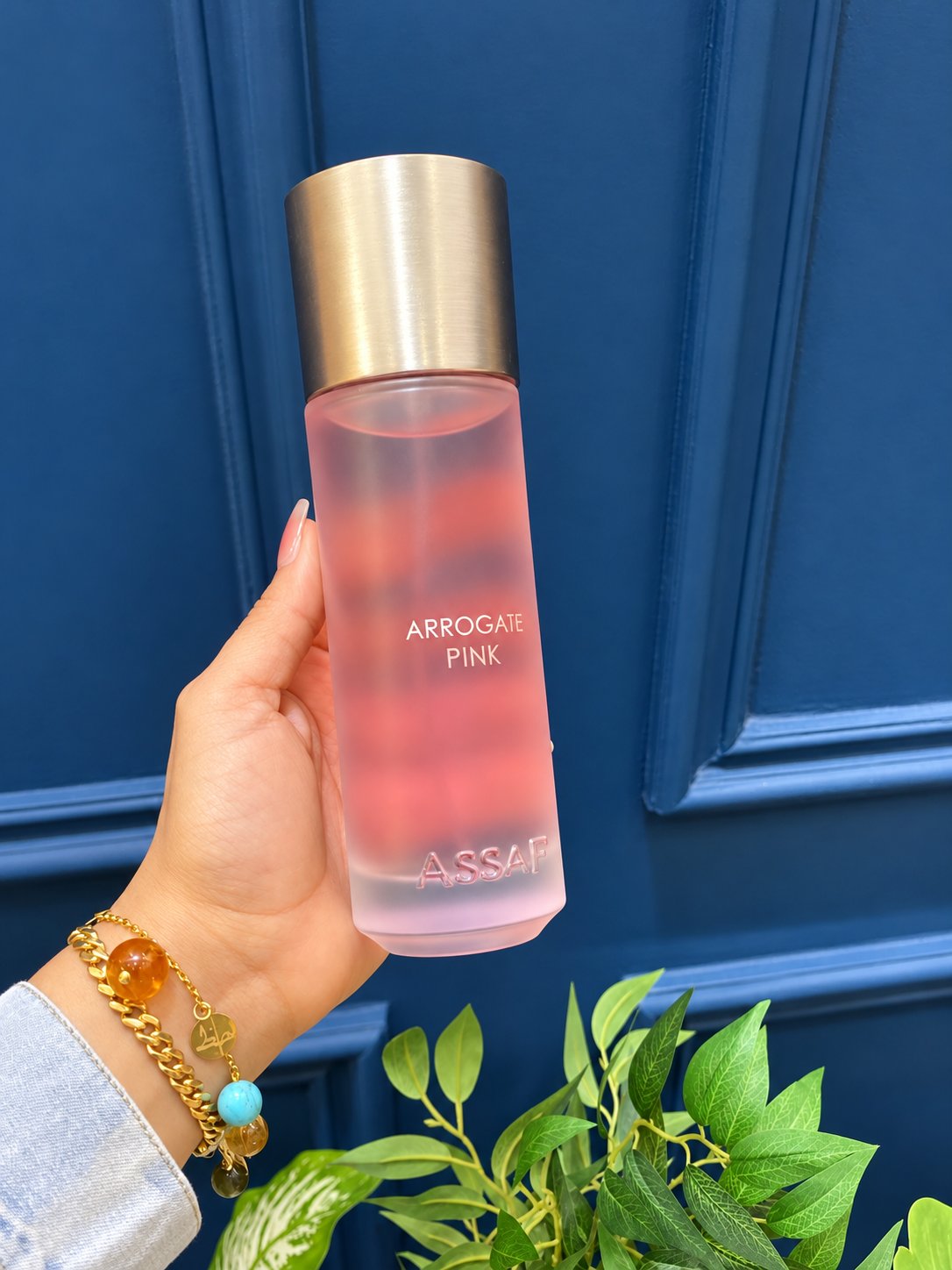 Arrogate Pink Eau de Parfum for Women by Assaf – close-up of bottle